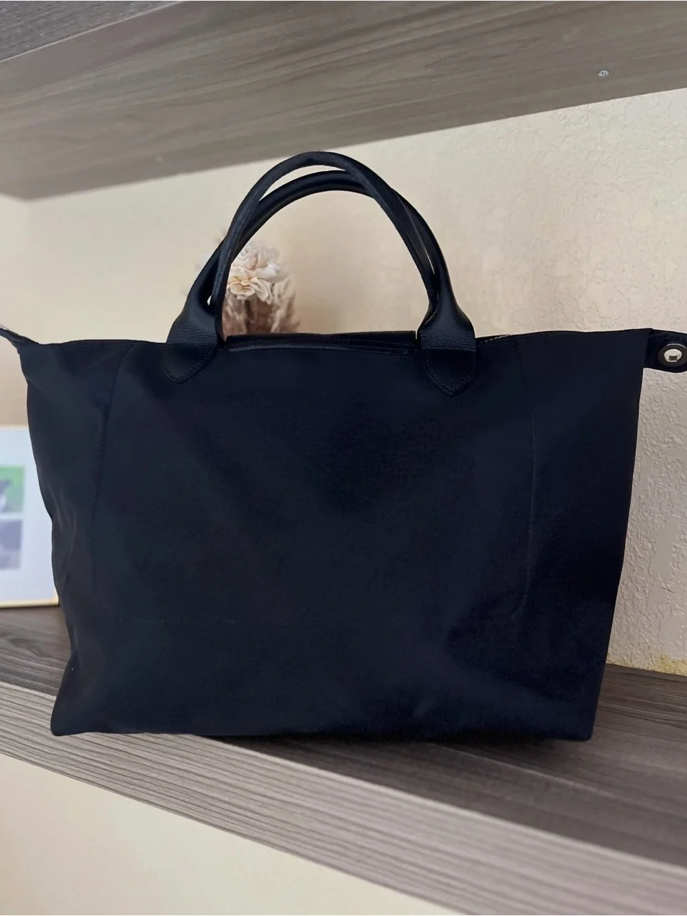 Longchamp Black Le Pliage Tote